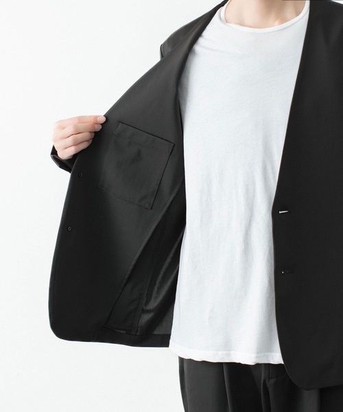 ATTACHMENT（アタッチメント）の「【LIMITED】LUCA MATTE TWIST COLLARLESS JKT / ルカマット ツイスト カラーレス JKT（テーラードジャケット・メンズ・カーキ/ブラック・3/2/1/4）」の10枚目の写真