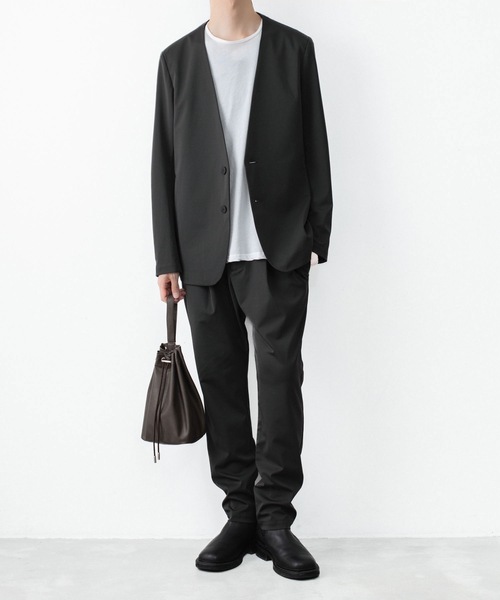ATTACHMENT（アタッチメント）の「【LIMITED】LUCA MATTE TWIST COLLARLESS JKT / ルカマット ツイスト カラーレス JKT（テーラードジャケット・メンズ・カーキ/ブラック・3/2/1/4）」の11枚目の写真