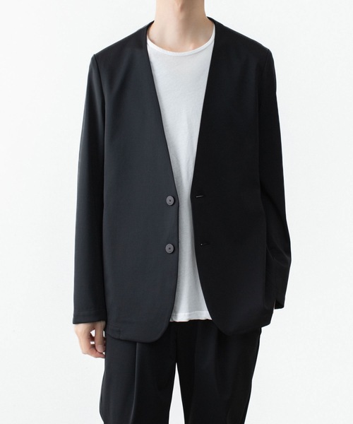 ATTACHMENT（アタッチメント）の「【LIMITED】LUCA MATTE TWIST COLLARLESS JKT / ルカマット ツイスト カラーレス JKT（テーラードジャケット・メンズ・カーキ/ブラック・3/2/1/4）」の12枚目の写真