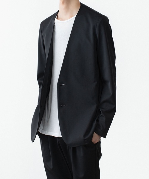 ATTACHMENT（アタッチメント）の「【LIMITED】LUCA MATTE TWIST COLLARLESS JKT / ルカマット ツイスト カラーレス JKT（テーラードジャケット・メンズ・カーキ/ブラック・3/2/1/4）」の13枚目の写真