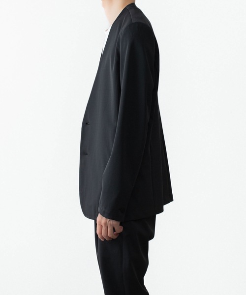 ATTACHMENT（アタッチメント）の「【LIMITED】LUCA MATTE TWIST COLLARLESS JKT / ルカマット ツイスト カラーレス JKT（テーラードジャケット・メンズ・カーキ/ブラック・3/2/1/4）」の15枚目の写真