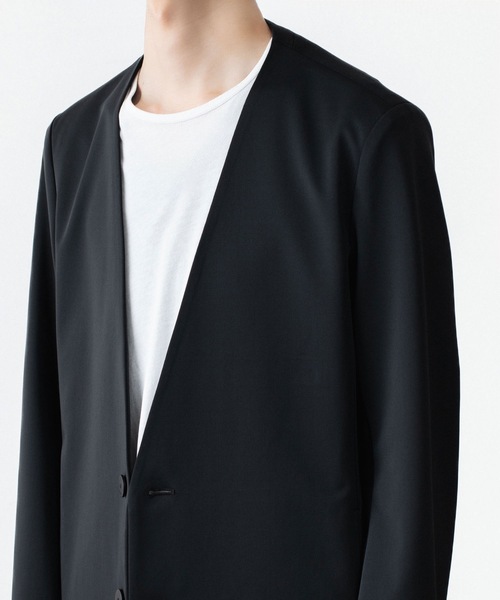 ATTACHMENT（アタッチメント）の「【LIMITED】LUCA MATTE TWIST COLLARLESS JKT / ルカマット ツイスト カラーレス JKT（テーラードジャケット・メンズ・カーキ/ブラック・3/2/1/4）」の19枚目の写真