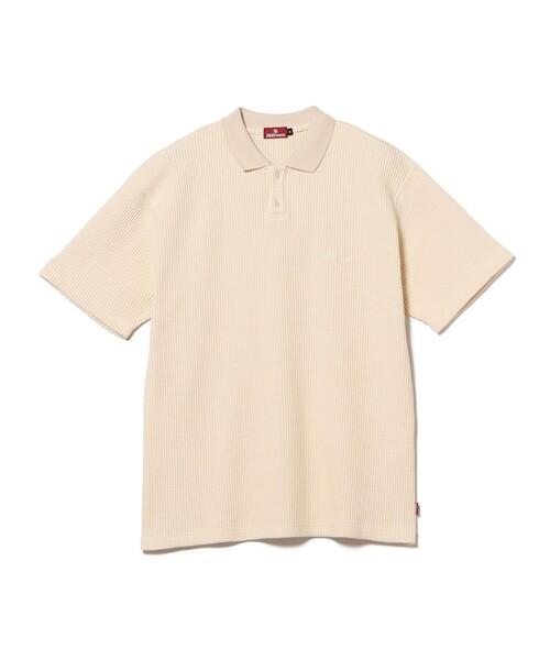 Hellrazor(ヘルレイザー)の「HELLRAZOR / SCRIPT LOGO WAFFLE POLO SHIRT(ポロシャツ・メンズ・ナチュラル/ミント・L/XL/M)」の3枚目の写真