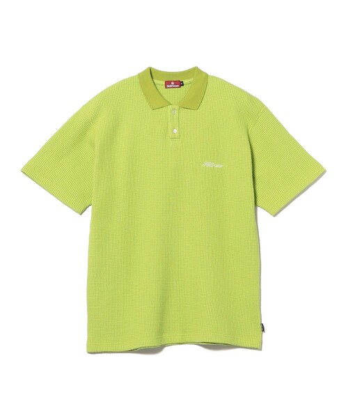 Hellrazor(ヘルレイザー)の「HELLRAZOR / SCRIPT LOGO WAFFLE POLO SHIRT(ポロシャツ・メンズ・ナチュラル/ミント・L/XL/M)」の9枚目の写真