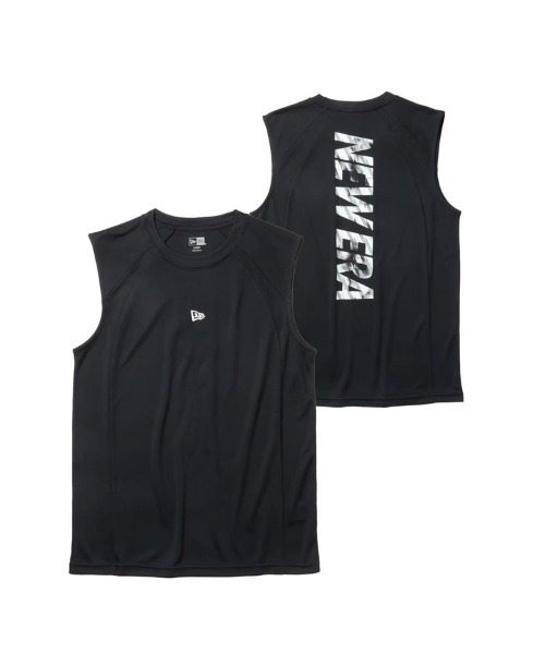 NEW ERA(ニューエラ)の「【NEW ERA】スリーブレス テック Tシャツ Vertical / 2カラー(Tシャツ/カットソー・メンズ・ブラック/ホワイト・M/L)」の2枚目の写真