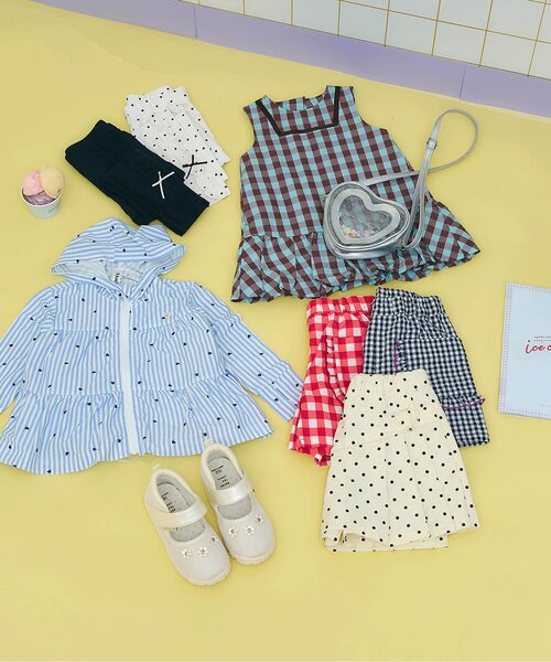 apres les cours(アプレレクール)の「【UVカット/26年夏新作】サイドフリル水陸両用レギンス(レギンス/スパッツ・キッズ・ドット/ブラック・130/120/110/100/90/80)」の7枚目の写真
