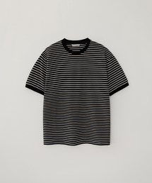 BLANKROOM（ブランクルーム）の「ピケストライプハーフスリーブ_BLACK（Tシャツ/カットソー）」