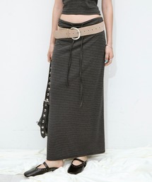 Rohwel（ローウェル）の「Border Long Stretch Skirt / ボーダーロングストレッチスカート（スカート）」