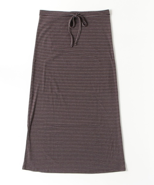 Rohwel（ローウェル）の「Border Long Stretch Skirt / ボーダーロングストレッチスカート（スカート・レディース・ブラウン/グレー/ブラック・FREE）」の6枚目の写真