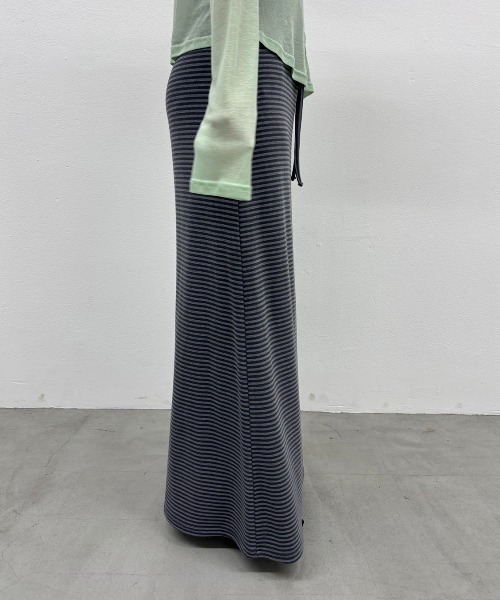 Rohwel（ローウェル）の「Border Long Stretch Skirt / ボーダーロングストレッチスカート（スカート・レディース・ブラウン/グレー/ブラック・FREE）」の11枚目の写真