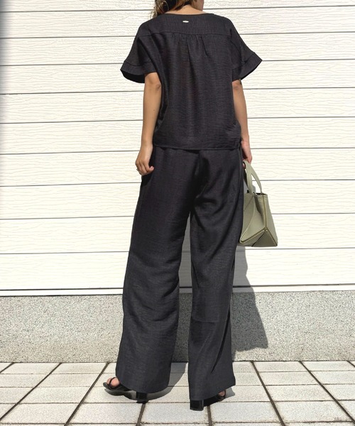 Q(キュー)の「リネンライクDカンベルトパンツ(その他パンツ・レディース・チャコールグレー/アイボリー・MEDIUM)」の20枚目の写真