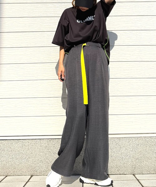 Q(キュー)の「リネンライクDカンベルトパンツ(その他パンツ・レディース・チャコールグレー/アイボリー・MEDIUM)」の18枚目の写真