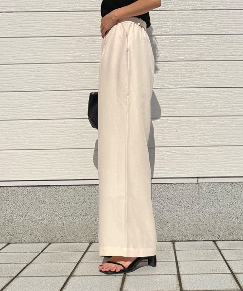 Q(キュー)の「リネンライクDカンベルトパンツ(その他パンツ・レディース・チャコールグレー/アイボリー・MEDIUM)」の8枚目の写真