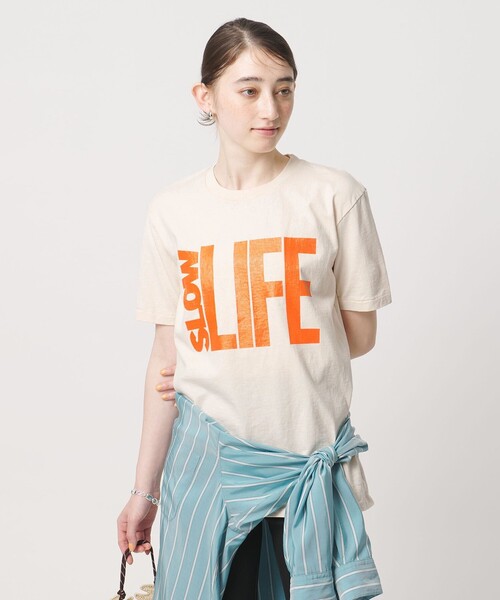 MIXTA(ミクスタ)の「【別注】<MIXTA>SLOW LIFE Tシャツ NATURAL(Tシャツ/カットソー・レディース・ナチュラル・S)」の2枚目の写真