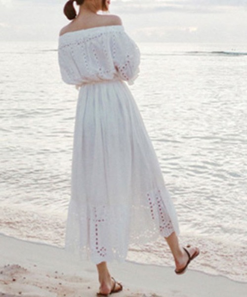 &soiree(アンドソワレ)の「2WAYレースドッキングフレアワンピース(ワンピース・レディース・ホワイト・X-LARGE/LARGE/MEDIUM/SMALL)」の2枚目の写真