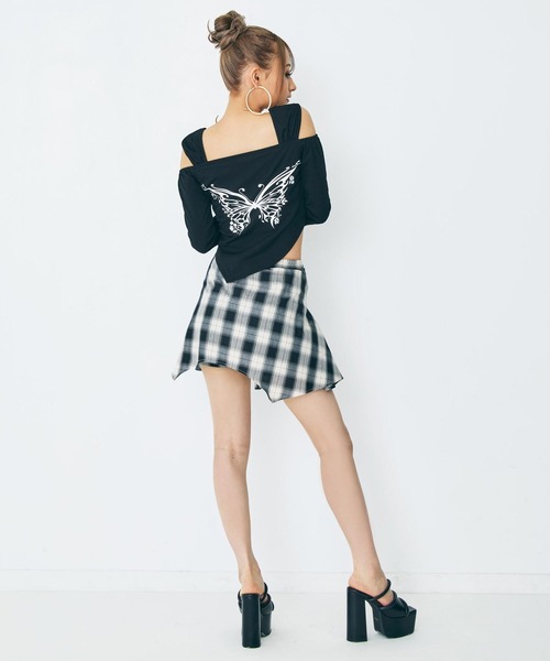ANAP(アナップ)の「eggモデル あいみんコラボ チェックスカート(スカート・レディース・ブラック×ホワイト/ブラック×ベージュ・S/M)」の10枚目の写真