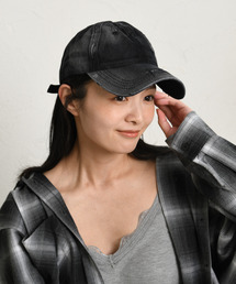 neos（ネオス）の「【neos】ヴィンテージウォッシュ ダメージ デニムキャップ メンズ レディース ユニセックス ローキャップ ブラック ブルー（キャップ）」