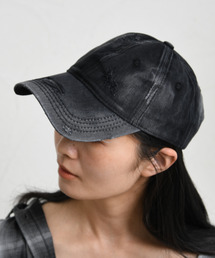 neos（ネオス）の「【neos】ヴィンテージウォッシュ ダメージ デニムキャップ メンズ レディース ユニセックス ローキャップ ブラック ブルー（キャップ）」