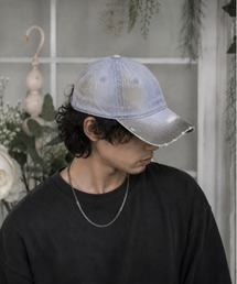 neos（ネオス）の「【neos】ヴィンテージウォッシュ ダメージ デニムキャップ メンズ レディース ユニセックス ローキャップ ブラック ブルー（キャップ）」