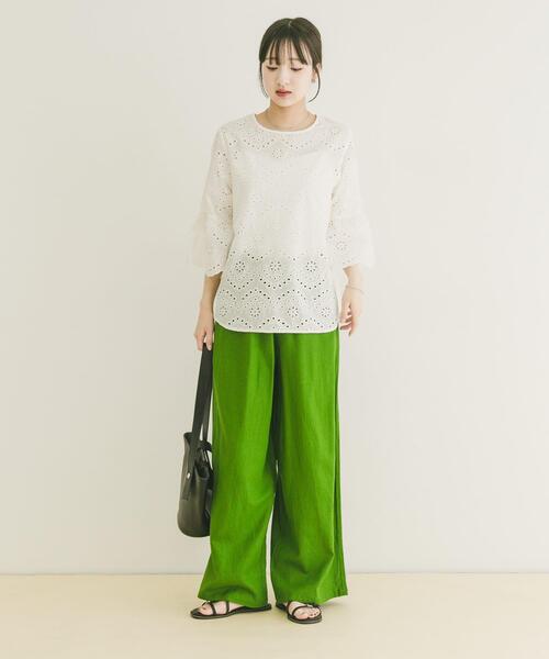 ITEMS URBANRESEARCH(アイテムズ アーバンリサーチ)の「スカラップスリーブレースブラウス(シャツ/ブラウス・レディース・ホワイト/ブルー/ブラック・FREE)」の8枚目の写真