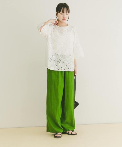 ITEMS URBANRESEARCH(アイテムズ アーバンリサーチ)の「スカラップスリーブレースブラウス(シャツ/ブラウス・レディース・ホワイト/ブルー/ブラック・FREE)」の9枚目の写真