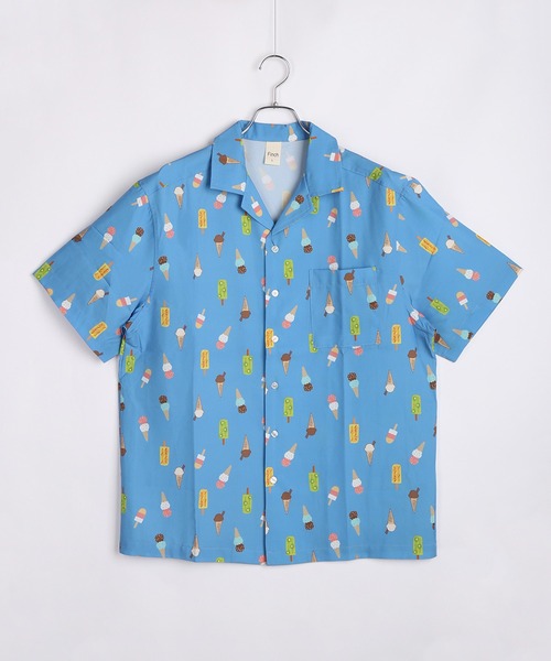 WESTSEA(ウエストシー)の「総柄ストレッチ オープンカラー半袖シャツ / アロハシャツ(調味料・お菓子・柔軟剤・アイス・BEER)(シャツ/ブラウス・メンズ・ブラック/アイボリー/ブルー/イエロー/ブラック系その他・M/L/LL)」の13枚目の写真