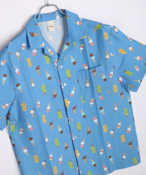 WESTSEA(ウエストシー)の「総柄ストレッチ オープンカラー半袖シャツ / アロハシャツ(調味料・お菓子・柔軟剤・アイス・BEER)(シャツ/ブラウス・メンズ・ブラック/アイボリー/ブルー/イエロー/ブラック系その他・M/L/LL)」の11枚目の写真