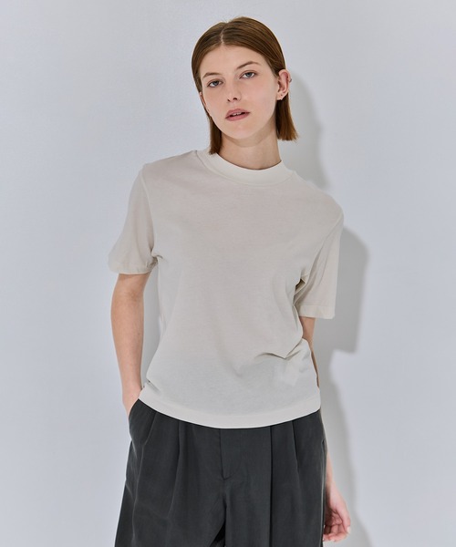 ATON/エイトン】FRESCA NUBUCK MOCK NECK T SHIRTS/ヌバックモック