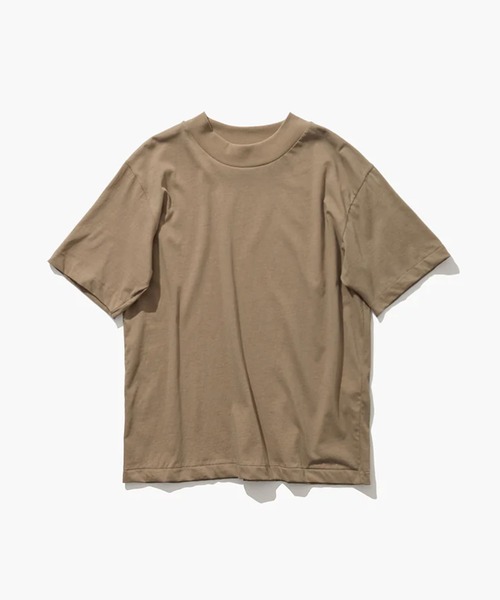 ATON（エイトン）の「【ATON/エイトン】FRESCA NUBUCK MOCK NECK T SHIRTS/ヌバックモックネックTシャツ（Tシャツ/カットソー・レディース・オフホワイト/ベージュ/チャコールグレー・1）」の4枚目の写真