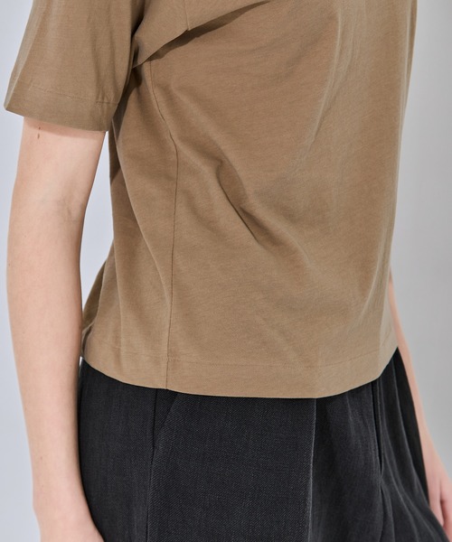 ATON（エイトン）の「【ATON/エイトン】FRESCA NUBUCK MOCK NECK T SHIRTS/ヌバックモックネックTシャツ（Tシャツ/カットソー・レディース・オフホワイト/ベージュ/チャコールグレー・1）」の9枚目の写真