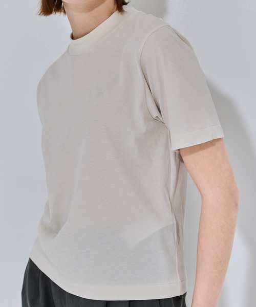 ATON（エイトン）の「【ATON/エイトン】FRESCA NUBUCK MOCK NECK T SHIRTS/ヌバックモックネックTシャツ（Tシャツ/カットソー・レディース・オフホワイト/ベージュ/チャコールグレー・1）」の15枚目の写真
