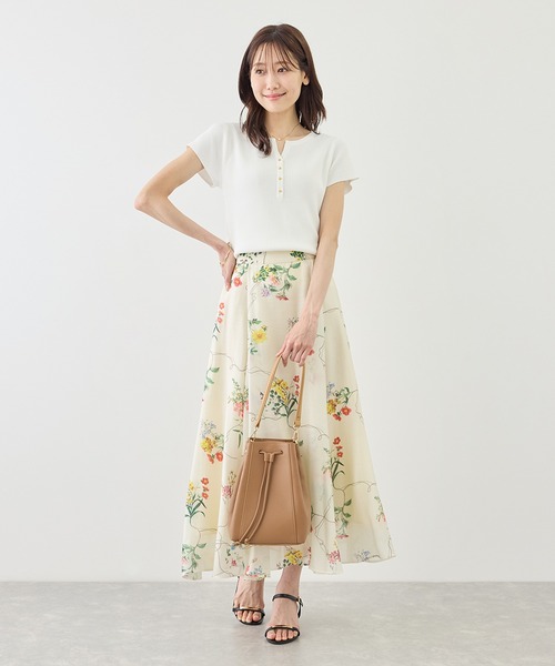 ROPE' PICNIC(ロペピクニック)の「八方映えニット フレンチスリーブキーネックニットプルオーバー/UVカット・イージーケア(ニット/セーター・レディース・ブラック/オフホワイト/グリーン/ラベンダー・FREE)」の11枚目の写真