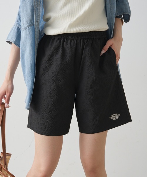 PUAL CE CIN(ピュアルセシン)の「【WEB限定/セットアップ対応】UVカット・撥水加工水陸両用ショートパンツ(ラッシュガード・レディース・キャメル/チェック/ブラック・FREE)」の2枚目の写真