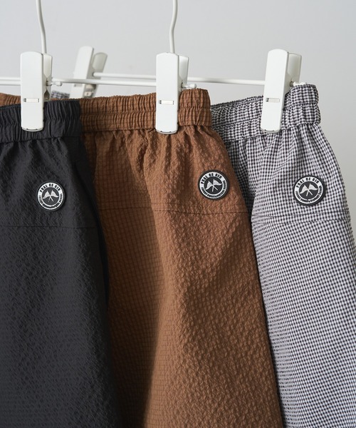 PUAL CE CIN(ピュアルセシン)の「【WEB限定/セットアップ対応】UVカット・撥水加工水陸両用ショートパンツ(ラッシュガード・レディース・キャメル/チェック/ブラック・FREE)」の4枚目の写真