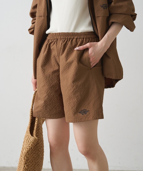 PUAL CE CIN(ピュアルセシン)の「【WEB限定/セットアップ対応】UVカット・撥水加工水陸両用ショートパンツ(ラッシュガード・レディース・キャメル/チェック/ブラック・FREE)」の12枚目の写真