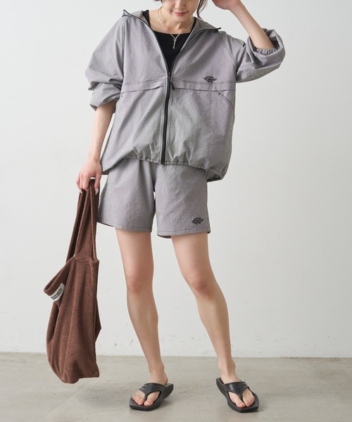 PUAL CE CIN(ピュアルセシン)の「【WEB限定/セットアップ対応】UVカット・撥水加工水陸両用ショートパンツ(ラッシュガード・レディース・キャメル/チェック/ブラック・FREE)」の18枚目の写真