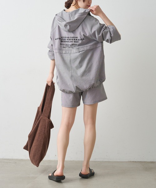 PUAL CE CIN(ピュアルセシン)の「【WEB限定/セットアップ対応】UVカット・撥水加工水陸両用ショートパンツ(ラッシュガード・レディース・キャメル/チェック/ブラック・FREE)」の19枚目の写真