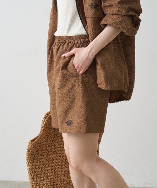 PUAL CE CIN(ピュアルセシン)の「【WEB限定/セットアップ対応】UVカット・撥水加工水陸両用ショートパンツ(ラッシュガード・レディース・キャメル/チェック/ブラック・FREE)」の13枚目の写真