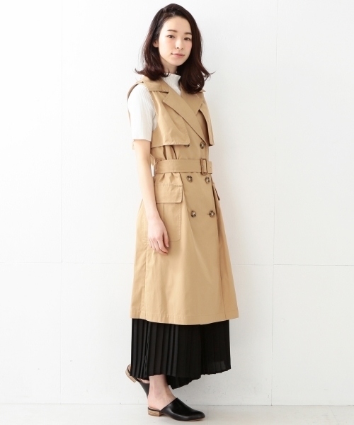 Ray BEAMS(レイビームス)の「◇Ray BEAMS / ノースリーブ トレンチコート(トレンチコート・レディース・ベージュ/オリーブ・ONE SIZE)」の5枚目の写真