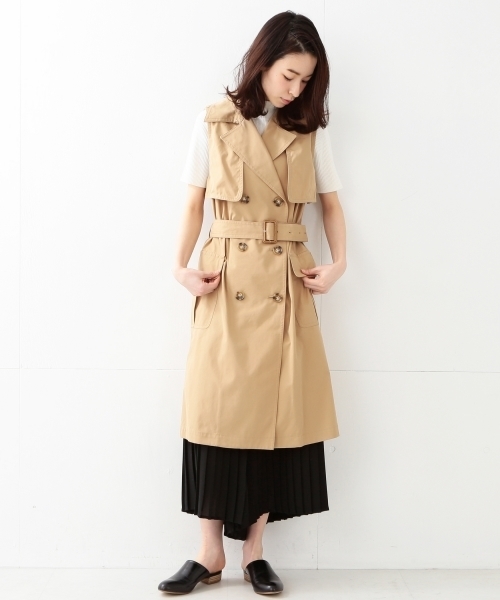 Ray BEAMS(レイビームス)の「◇Ray BEAMS / ノースリーブ トレンチコート(トレンチコート・レディース・ベージュ/オリーブ・ONE SIZE)」の14枚目の写真