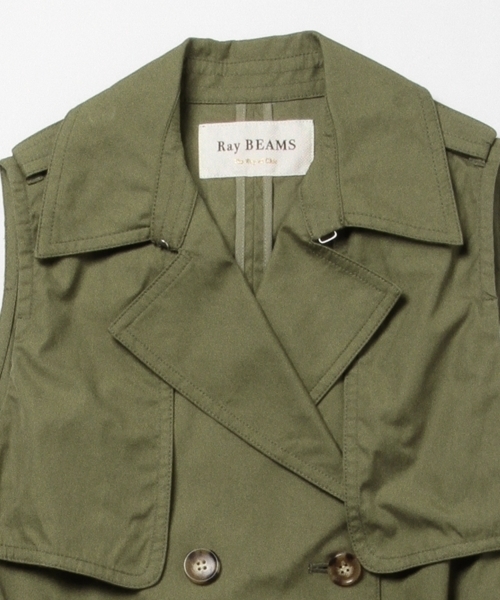 Ray BEAMS(レイビームス)の「◇Ray BEAMS / ノースリーブ トレンチコート(トレンチコート・レディース・ベージュ/オリーブ・ONE SIZE)」の3枚目の写真