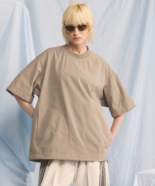 MAISON SPECIAL(メゾンスペシャル)の「《UNISEX》DOTMESH Airy Fabric Prime-Over Short-sleeved T-shirt/ドットメッシュエアリーファブリックプライムオーバーショートスリーブTシャツ【MAISON SPECIAL/メゾンスペシャル】(Tシャツ/カットソー・メンズ・ブラック/グレイッシュベージュ/ラベンダー/ライトグレー・0/1/2)」の4枚目の写真