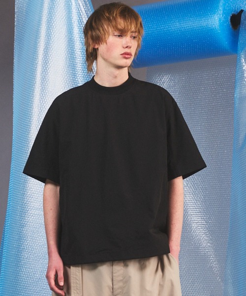 MAISON SPECIAL(メゾンスペシャル)の「《UNISEX》DOTMESH Airy Fabric Prime-Over Short-sleeved T-shirt/ドットメッシュエアリーファブリックプライムオーバーショートスリーブTシャツ【MAISON SPECIAL/メゾンスペシャル】(Tシャツ/カットソー・メンズ・ブラック/グレイッシュベージュ/ラベンダー/ライトグレー・0/1/2)」の2枚目の写真
