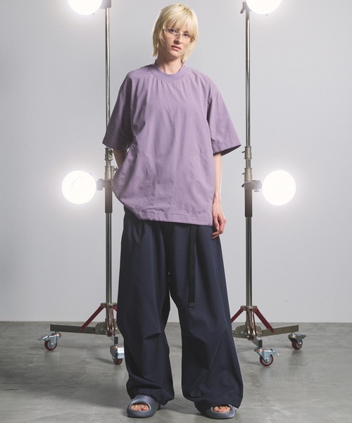 MAISON SPECIAL(メゾンスペシャル)の「《UNISEX》DOTMESH Airy Fabric Prime-Over Short-sleeved T-shirt/ドットメッシュエアリーファブリックプライムオーバーショートスリーブTシャツ【MAISON SPECIAL/メゾンスペシャル】(Tシャツ/カットソー・メンズ・ブラック/グレイッシュベージュ/ラベンダー/ライトグレー・0/1/2)」の5枚目の写真