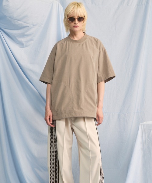 MAISON SPECIAL(メゾンスペシャル)の「《UNISEX》DOTMESH Airy Fabric Prime-Over Short-sleeved T-shirt/ドットメッシュエアリーファブリックプライムオーバーショートスリーブTシャツ【MAISON SPECIAL/メゾンスペシャル】(Tシャツ/カットソー・メンズ・ブラック/グレイッシュベージュ/ラベンダー/ライトグレー・0/1/2)」の12枚目の写真
