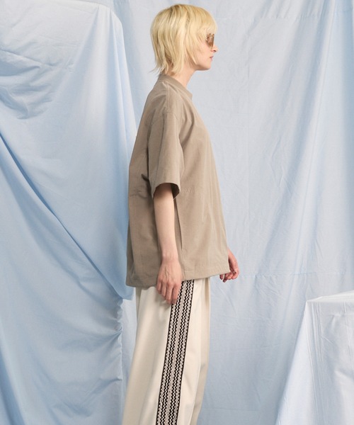 MAISON SPECIAL(メゾンスペシャル)の「《UNISEX》DOTMESH Airy Fabric Prime-Over Short-sleeved T-shirt/ドットメッシュエアリーファブリックプライムオーバーショートスリーブTシャツ【MAISON SPECIAL/メゾンスペシャル】(Tシャツ/カットソー・メンズ・ブラック/グレイッシュベージュ/ラベンダー/ライトグレー・0/1/2)」の13枚目の写真