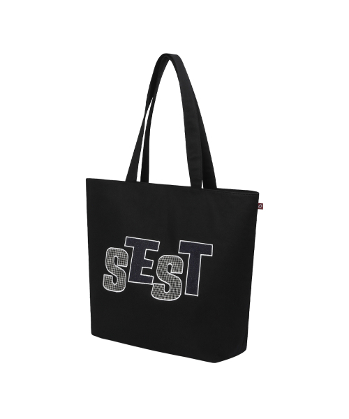 S'EST(エスイーエスティー)の「Patch Shopper Bag Black(エコバッグ/サブバッグ・メンズ・ブラック・FREE)」の2枚目の写真