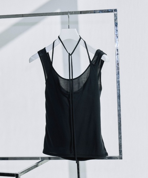 JOSE MOON(ジョゼムーン)の「LAYERED TANK TOP/レイヤードタンクトップ(タンクトップ・レディース・チャコールグレー/ブラック/アイボリー・FREE)」の3枚目の写真