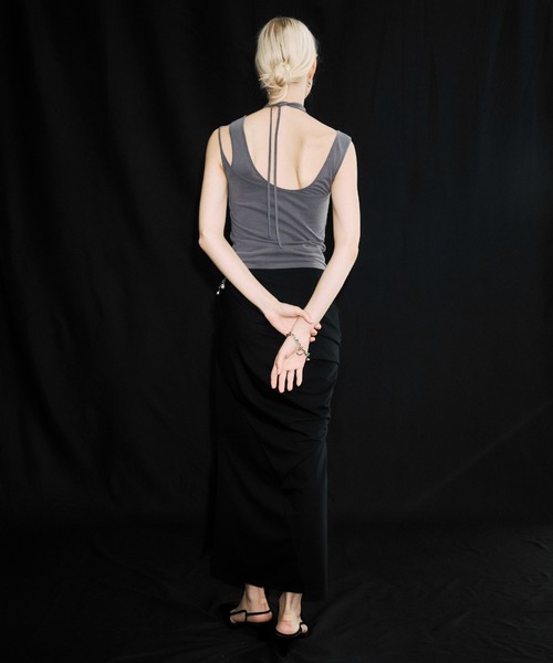 JOSE MOON(ジョゼムーン)の「LAYERED TANK TOP/レイヤードタンクトップ(タンクトップ・レディース・チャコールグレー/ブラック/アイボリー・FREE)」の21枚目の写真