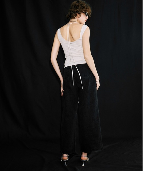 JOSE MOON(ジョゼムーン)の「LAYERED TANK TOP/レイヤードタンクトップ(タンクトップ・レディース・チャコールグレー/ブラック/アイボリー・FREE)」の13枚目の写真